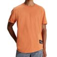 T-shirt Orange Homme Calvin Klein Jeans Badge Turn Up-0