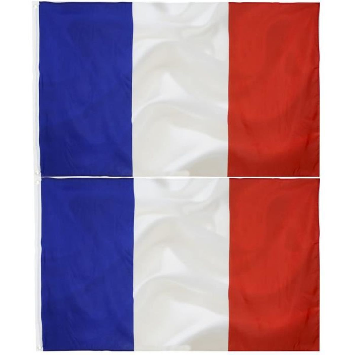 2pcs Drapeau francais 90x150cmdrapeau france avec œillets en laiton polyester Couleurs Vives