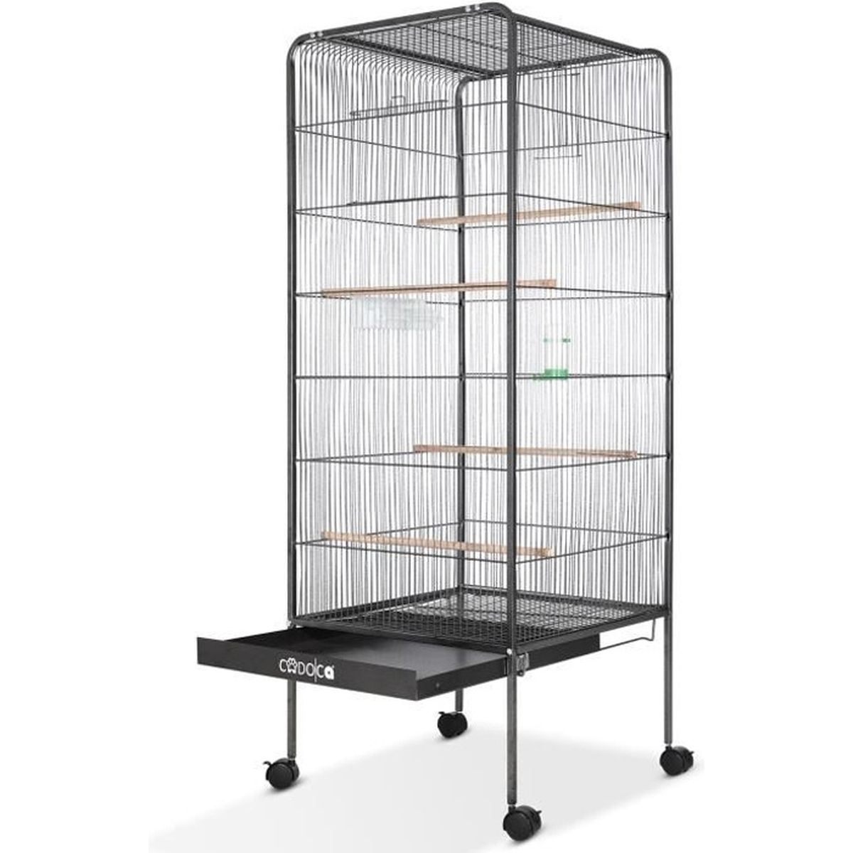 Volière Cage à Oiseaux Xl Hauteur 146cm 2 Portes Canaries