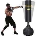 Dripex sac de frappe de boxe sur pied adulte 165 cm punching ball avec 12 ventouses sac de boxe autoportant - noir