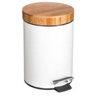 5 FIVE SIMPLY SMART 5five - poubelle à couvercle bambou 3l "naturéo" blanc