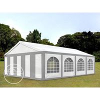 Tente de réception TOOLPORT 5x8m gris-blanc en PVC 240g/m² imperméable