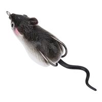 Qiilu leurre de surface Appât artificiel en forme de souris Leurres de pêche souples Accessoire de pêche à deux crochets (gris