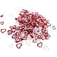 Confettis de Coeur D'armour Romantique Rouge et Blanc Décor Table pour Mariage Fiançailles