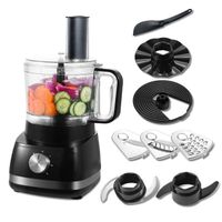 Robot Cuisine Multifonctions, 800W Robot Multifonction, 2L Robot de Cuisine, 6 en 1,Hachoir, Mixeur, 3 Vitesses Réglables - Electroménager