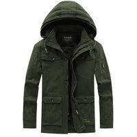 Parka Militaire Homme Hiver - Veste Polaire épaisse, Capuche Amovible, Coupe-vent, Style Décontracté Pour Plein Air