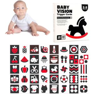 REQAG 18 Pièces Carte Flash pour bébé à Contraste élevé Cartes d'activités  d'apprentissage de Stimulation visuelle pour 0-3 Mois Cartes en Noir et  Blanc Jouets pour bébé : : Jeux et Jouets