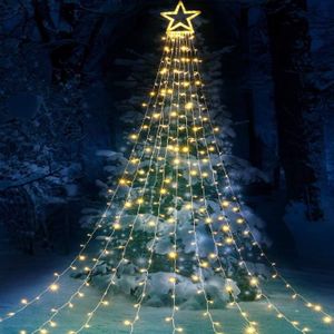 Rideau lumineux 6 m x 3 m, 600 LED, 8 modes d'éclairage de Noël