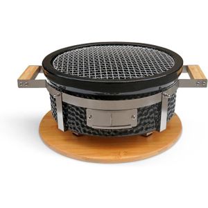 BARBECUE Bbq Kamado Hibachi-Round Smoker Barbecue Black-Compact, Polyvalent, Peut Fumer, Griller Et Cuire, Système De Ventilation.[n727]