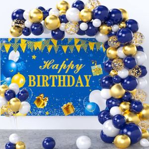 Decoration Anniversaire Bleu Marine Et Or Cdiscount