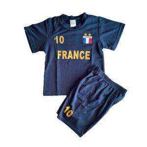 MAILLOT DE FOOTBALL - T-SHIRT DE FOOTBALL - POLO DE FOOTBALL maillot + short FRANCE 2 étoiles enfant bleu