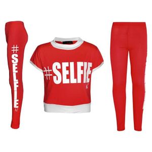 Ensemble de vêtements Selfie Imprimé T-Shirt Et Mode Legging Pour Fille 