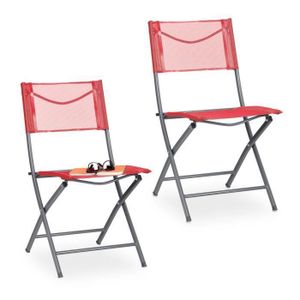 FAUTEUIL JARDIN  Chaise de jardin rouge jeu de 2 - 10035907-0