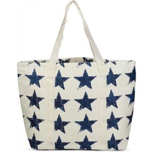 styleBREAKER Sac de Plage XXL Extra Large avec Motif /étoile Sac de Bain Sac Shopper Sac Besace Couleur:Blanc Femmes 02012079