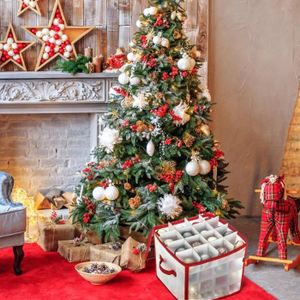 Rangement décorations de Noël - Boîte rouge - 32 compartiments - ON RANGE  TOUT