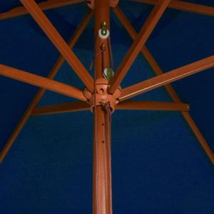 PARASOL Parasol d\\\'extérieur avec mât en bois Bleu 200x300 cm 313761