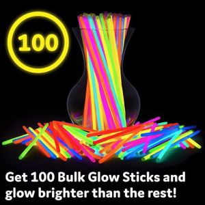 BATON LUMINEUX Pack de 100 bâtons lumineux multicolores pour fêtes avec connecteurs - YWEI