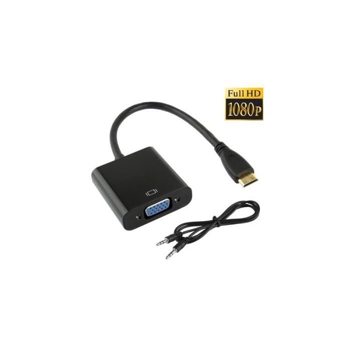 QILIVE Convertisseur vidéo HDMI mâle / VGA femelle FULL HD - Noir pas cher  