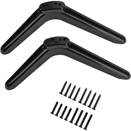 Lot De 2 Pieds De Piédestal De Base TV Universels, Support de Table Smart TV avec Vis, Support TV Universel Compatible avec Plupart des Téléviseurs