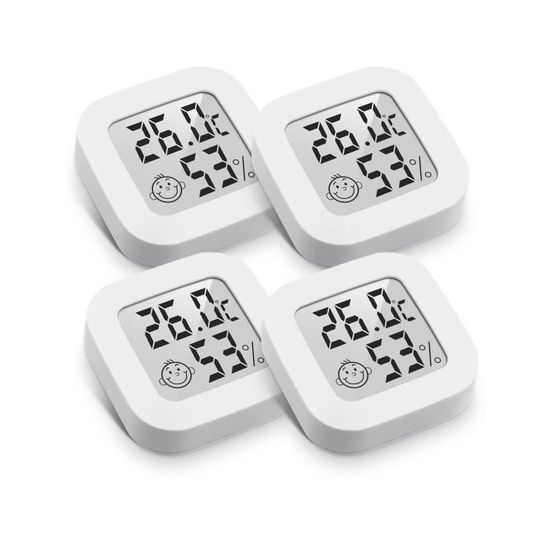 Thermomètre Hygromètre Digital Mini - 2 Pièces - Précision ±1℃ / ±5%HR - Affichage ℃/℉ - Pour Intérieur
