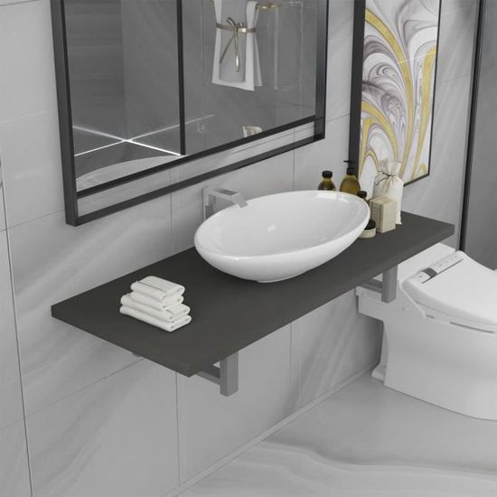 🐨🐨Luxueux - Meuble de salle de bain Colonne salle de bain - Armoire de salle de bain - 1 étagère murale + 1 lavabo -Armoire 3480