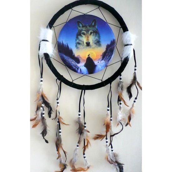 Serviette Attrape-rêves Loup - 70x140 Cm - Douce Et Absorbante - Plage, Piscine, Sport