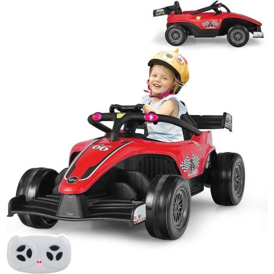 Go-Kart à Pédales GOPLUS Pour Enfant 3-6 Ans - Siège Réglable, Frein à Main, Pneus, 86x50x55cm