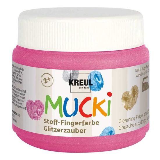 Pintura Lavable Vegana Pack De 4 Pinturas De Dedos De Neón KREUL Mucki - 150 Ml Cada Una, Lavables, Para Niños A Partir De 2 Años Pintura Infantil Vegana Sin Parabenos