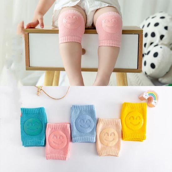 Protège-genoux Bébé 0-3 Ans - Lot De 2 Paires (4 Pièces) - Coton Doux, Gris Et Marron - Pour Ramper Et Marcher