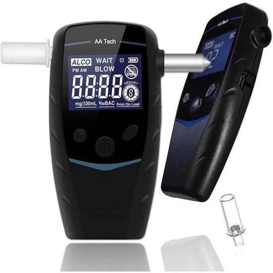 Alcootest Électronique Professionnel – 14 Embouts, Écran LCD, Portable Et Précis