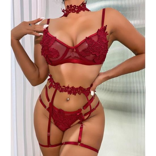 Aranmei Ensemble De Lingerie Sexy En Dentelle Florale Pour Femme Avec