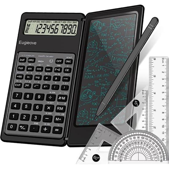 Calculatrices scientifiques, calculatrice de bureau à écran LCD à 10  chiffres avec tablette d'écriture, calculatrice de bureau professionnelle  pour le lycée et le collège