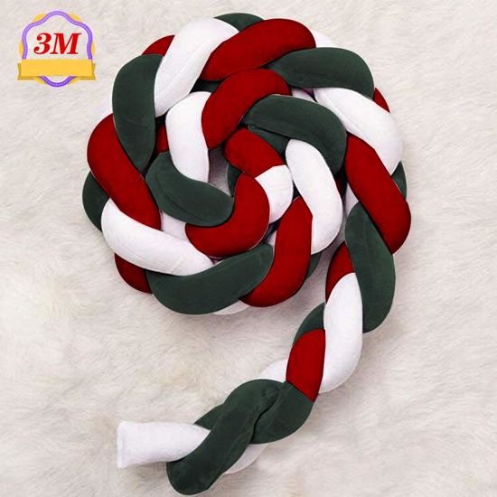 3M Tour de Lit Bébé Coussin Serpent Tressé Pare-chocs décoration de Noël Pour les Nouveau-nés lit Sommeil
