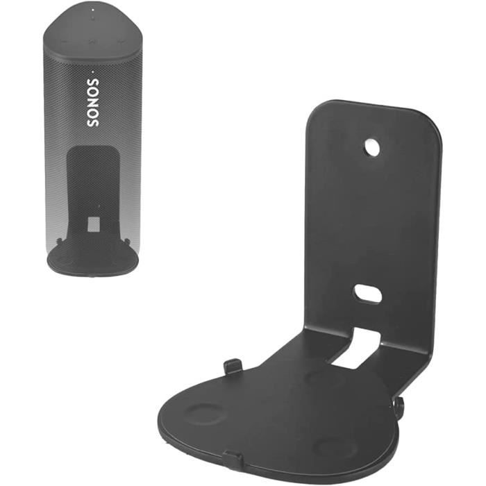 Support Mural Pour Enceinte Sonos One / One SL / Play:1 - Noir - Inclinaison Et Pivot Réglables - Installation Facile Sur Mur Brique Ou Bois