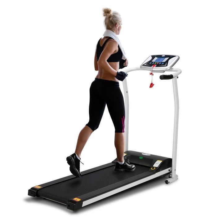 Tapis de course LONTEK, 10 KM / H, moniteur de fréquence cardiaque, vitesse réglable, écran LCD, pliage, avec 12 programmes d'ex...