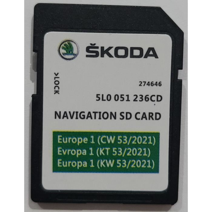 Carte SD Europe - Navigation AS - SKODA Discover Media 2 MIB2 - v13 - 5L00512336CD