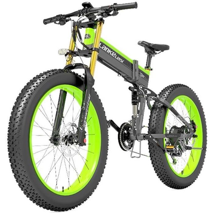 Vélo Électrique LANKELEISI T750 Plus Grande Fourche 17.5Ah Batterie 48V 1000W Moteur 26*4.0 ''Gros Pneu