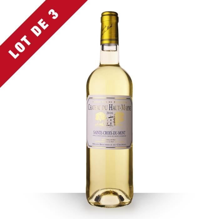 3X Château du Haut-Mayne 2016 Blanc 75cl AOC Sainte-Croix-du-Mont - Vin Blanc