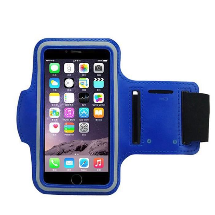 Bras brassard Arm bracelet de bande téléphone portable sac étanche iPhone en cuir 7 / 6s (4,7 pouces, bleu)