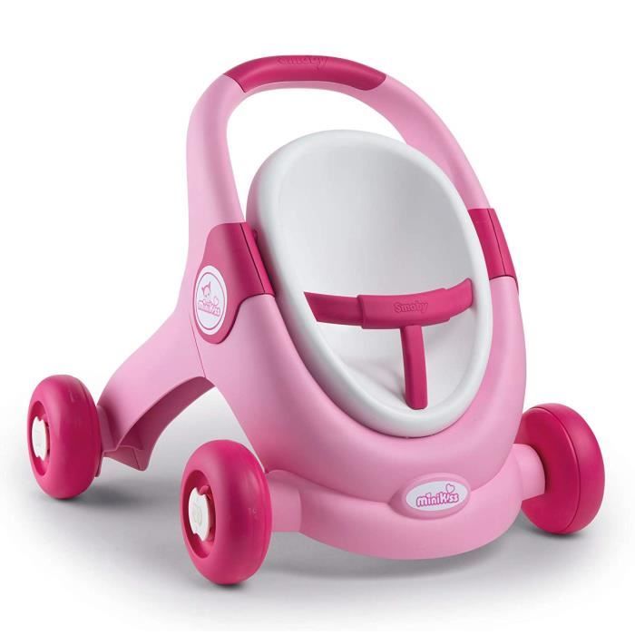 Smoby - 210205 - Baby Walker - Poussette Trotteur pour Poupon - Système Freinage Roues