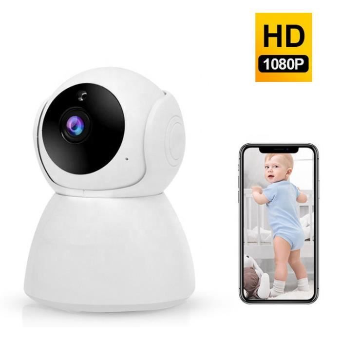 Caméra Surveillance WiFi, 1080P avec Vision Nocturne - Babyphone Audio Bidirectionnel, téléphone portable visionner en temps réel