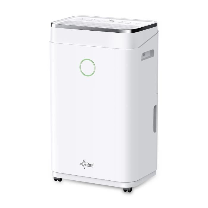 SUNTEC Déshumidificateur d'air électrique DryFix 20 design pour pièces jusqu'à 63m2, absorbe jusqu'à 20L par jour, purificateur d'ai