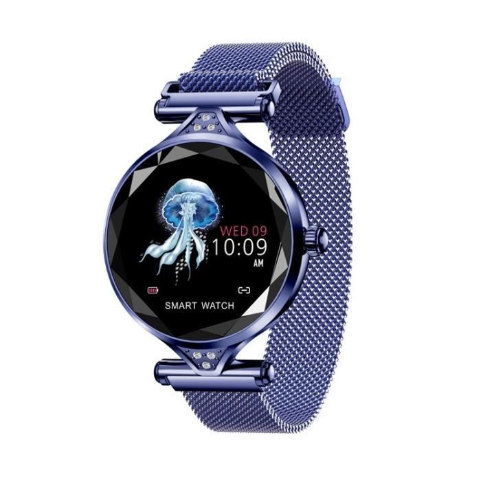 H1 montre intelligente femmes fille bande intelligente fréquence cardiaque moniteur de pression artérielle Bracelet S - Blue -