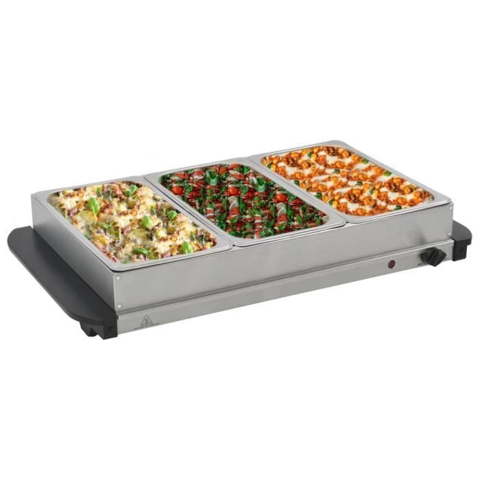 Serveur buffet Chauffe - Chauffe-Plats Chafing Dish Acier inoxydable 300 W 3x2,5 L