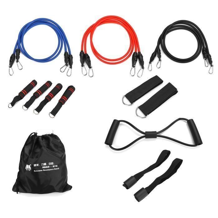 AVANC Kit 16x Bande de Résistance Elastique 30 25 20 lb Sangle Traction En Latex Fitness Musculation