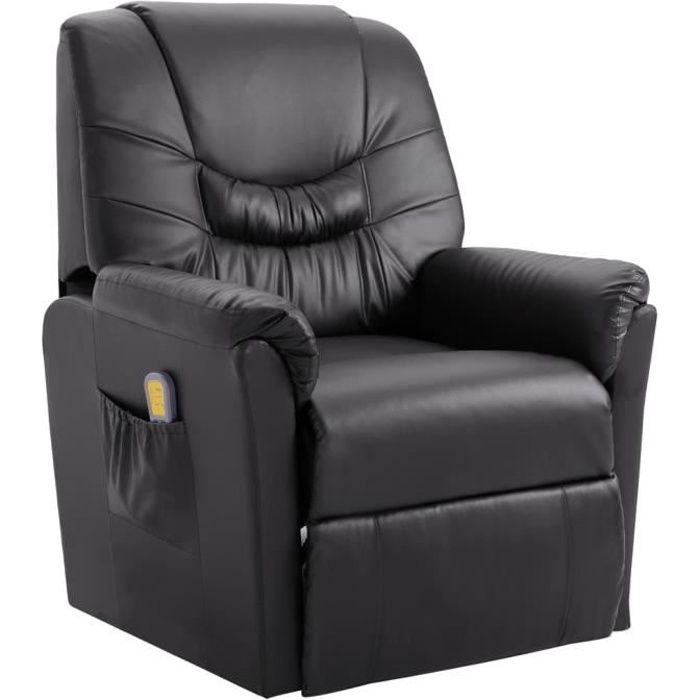 Fauteuil Relax Inclinable Électrique - Fauteuil de Massage - Fonction de Chauffage - Gris Similicuir - 82 x 90 x 104 cm