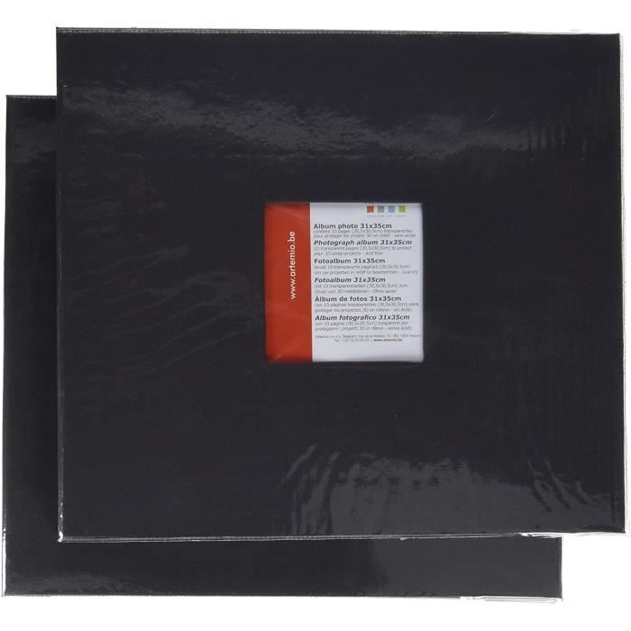 Artemio Album Photo 31x35 cm, 10 Pochettes Anthracite