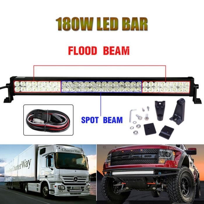 CHOYCLIT 8D 51cm 420W Barre Lumineuse LED , phare de travail rampe led bar et câblage pour Voiture 4X4 Camion Hors Route feu antibrouillard