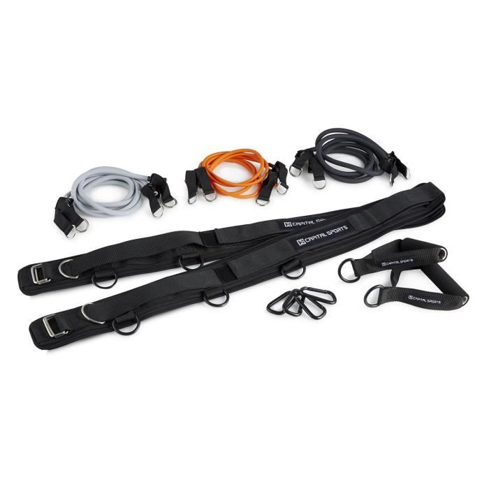 CAPITAL SPORTS Avertor Set d’entraînement de résistance 6 bandes 14 pièces 360°