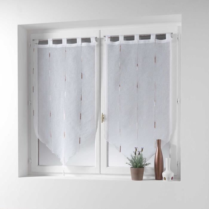CDaffaires Paire pompon passants 2 x 45 x 90 cm voile sable fils chenille chenilla Naturel
